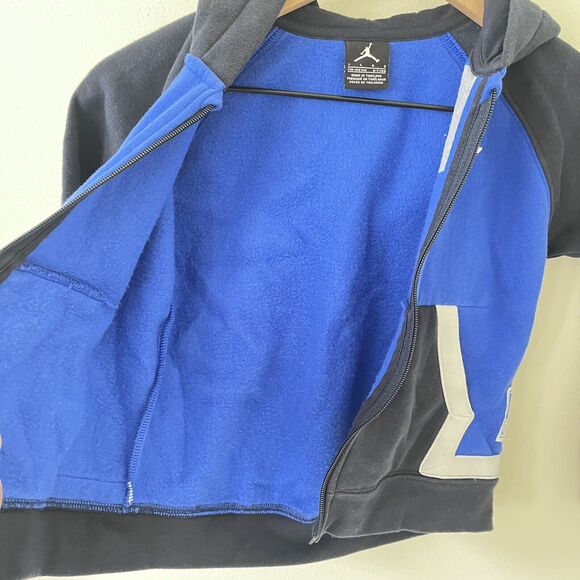 Nike Air Jordan Blue Hoodie Jacket Boys Full Front Zip Long Sleeve - 6/7 Years - Picture 8 of 8